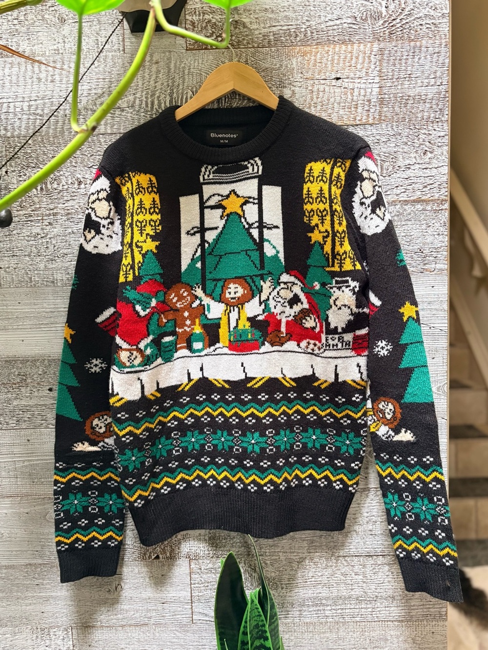 Bluenotes | Festive Holiday Table "Ugly" Christmas Fair-Isle Knit Sweater - M